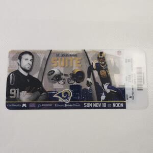 St Louis Rams 2012 Suite Pass Plastic Unpunched Collectible NFL Memorabilia